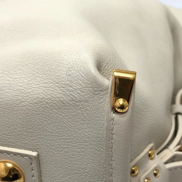 LOUIS VUITTON Sac Louis Special Order Duffle Bag Leather White/GoldHardware - Picture 8 of 14